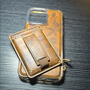 Wallis Brown Leather Phone Case with Kickstand